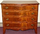New England Hepplewhite bow front four-drawer chest, c.1800