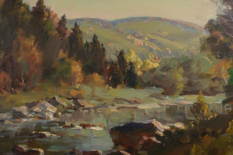 Thomas R. Curtin painting, Saxton's River, Vermont