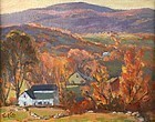 Thomas R. Curtin painting - Autumn Hillside Farm