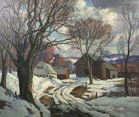Thomas R. Curtin landscape painting - Winter Road