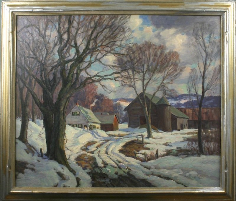 Thomas R. Curtin landscape painting - Winter Road