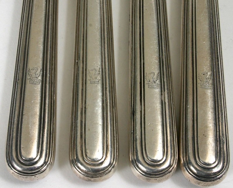 Paul Storr sterling silver handled knives - set of four, 1820