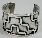 Lico Mexican sterling silver geometric designed cuff bracelet