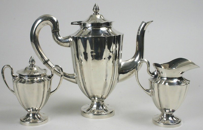 Maciel Mexican sterling silver coffee set with sterling tray