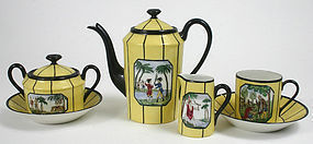 Limoges porcelain coffee set - Native American scenes
