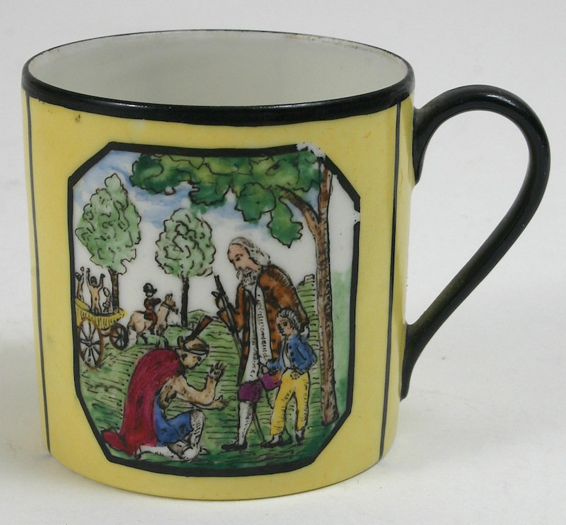 Limoges porcelain coffee set - Native American scenes