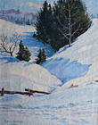 Arthur B. Wilder landscape painting, Deep Snow, 1922