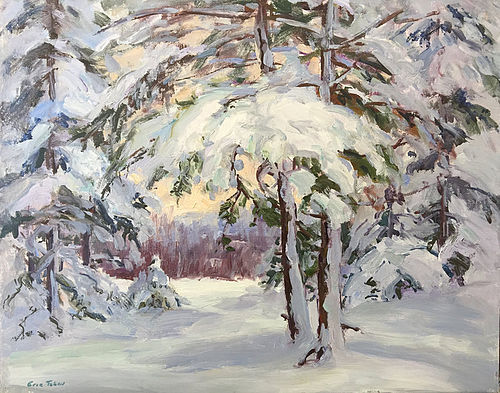 Eric Tobin painting - Snowy Woods, Johnson, Vermont