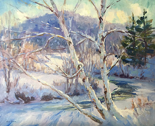 Eric Tobin painting - Snow Covered Birch, Vermont