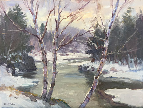 Eric Tobin painting - Silver Light on the Lamoille River
