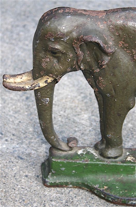 Bradley and Hubbard antique cast iron elephant door stop