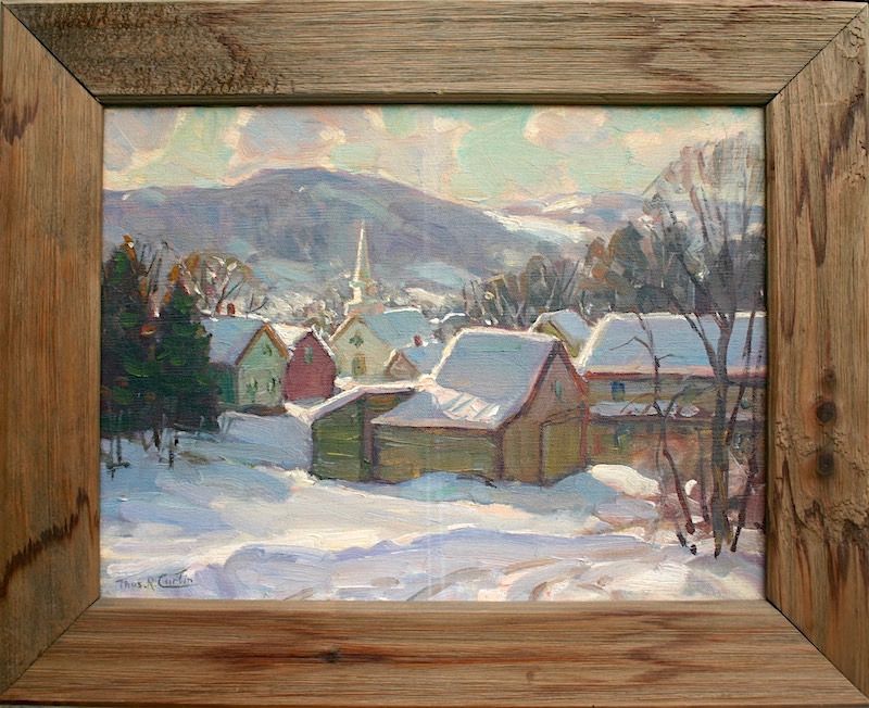 Thomas R. Curtin landscape painting - Village in Winter, Vermont