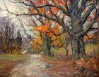 Thomas R. Curtin landscape painting - Country Road in Autumn