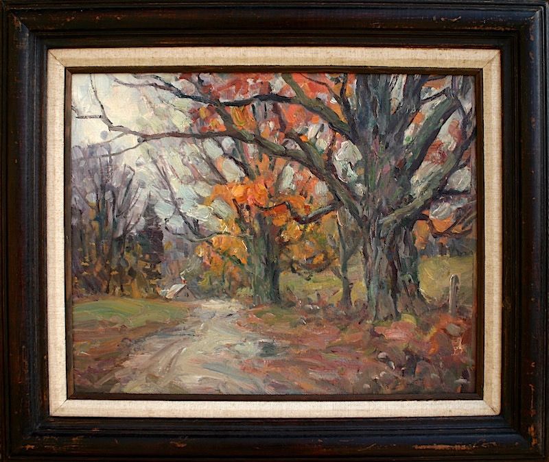 Thomas R. Curtin landscape painting - Country Road in Autumn