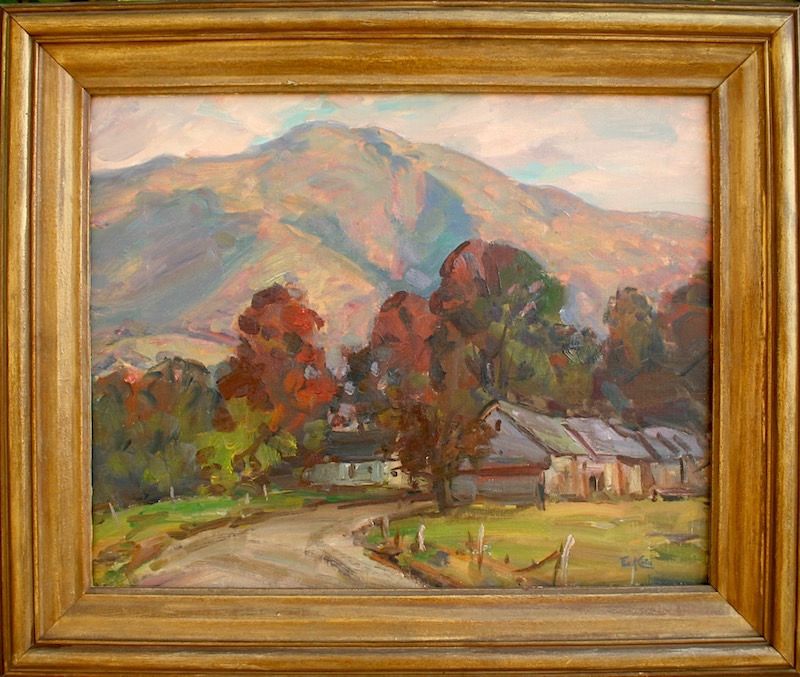 Thomas R. Curtin landscape painting - Fall colors on Mt. Mansfield, VT