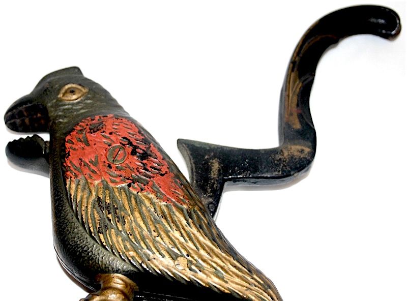 Antique cast iron parrot figural nutcracker