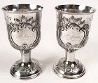 Pair New Orleans coin silver goblets - Christopf Christian Kuchler