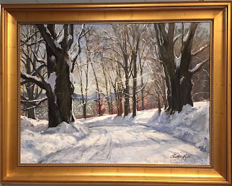 Carolyn Egeli winter painting - Braintree, VT