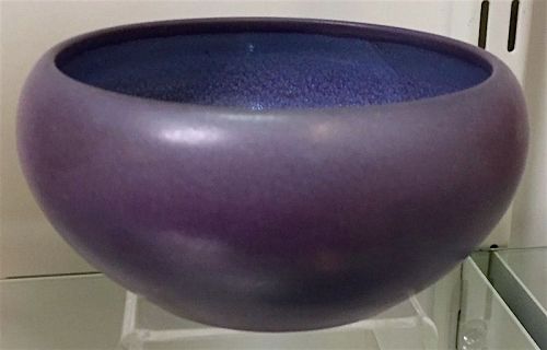 Marblehead Pottery bowl in lavender glaze