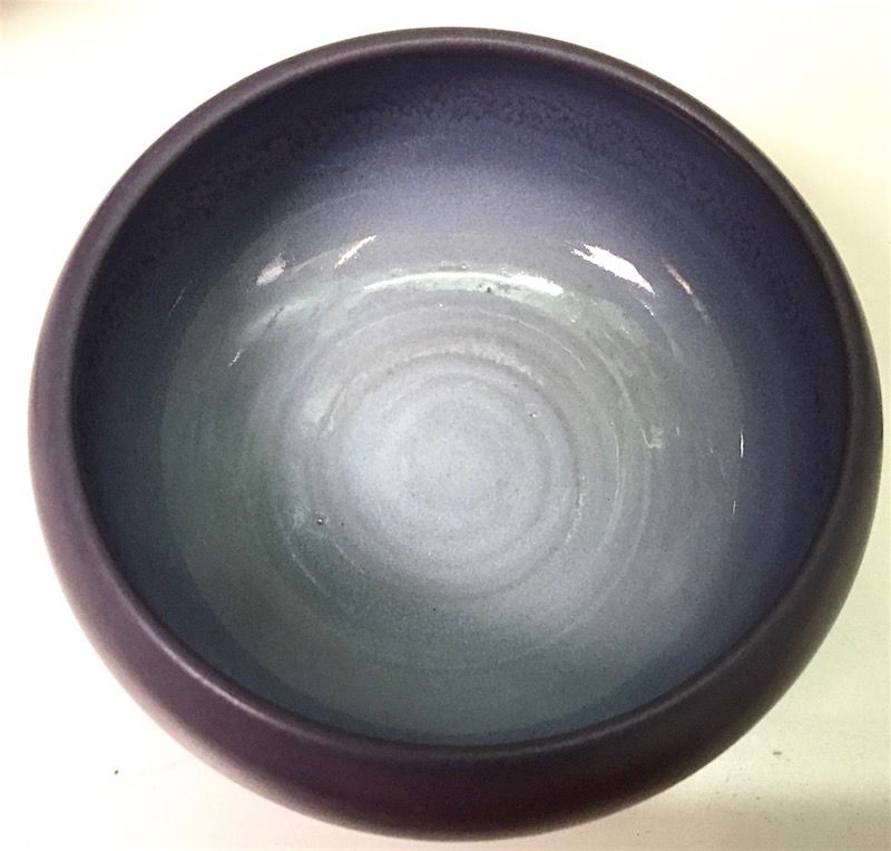 Marblehead Pottery bowl in lavender glaze
