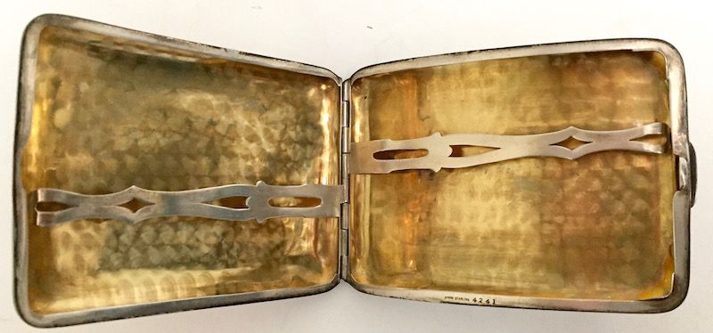 Sterling cigarette case by W. Kerr with eagle
