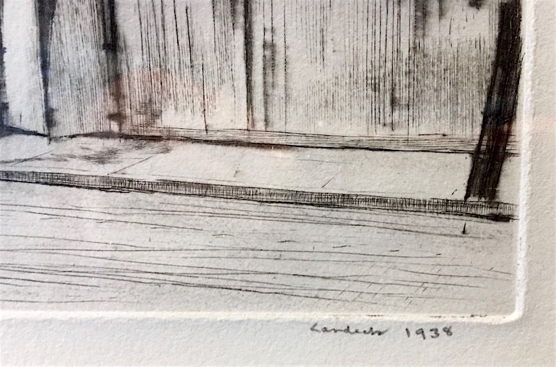 Armin Landeck etching - York Avenue, Tenements