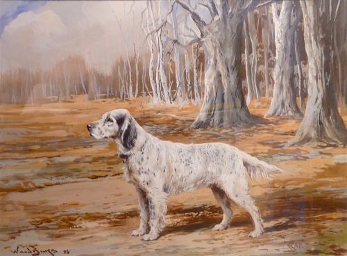 Reuben Ward Binks watercolor of English Setter