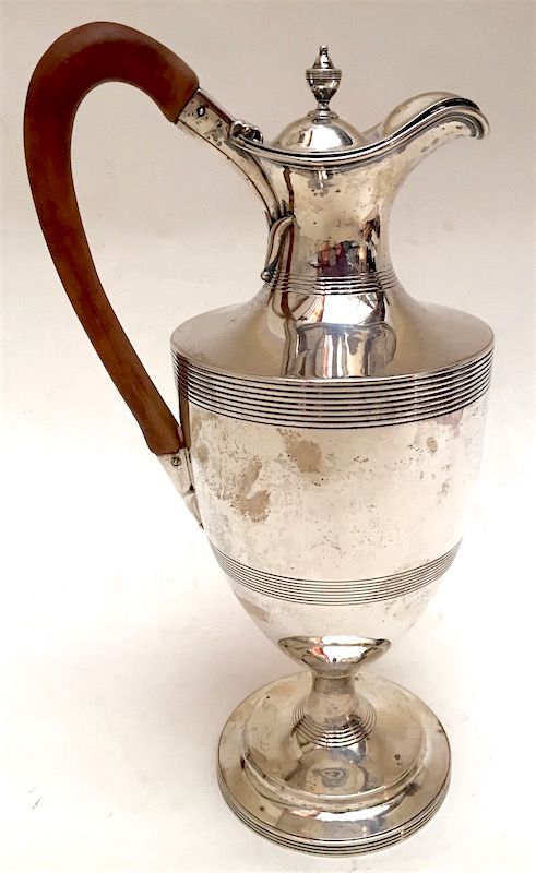 Georgian sterling silver wine jug, George Smith II