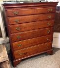 Early American Queen Anne six drawer tall chest, 1760
