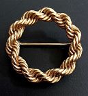 Vintage Eckfeldt and Ackley gold wreath brooch, pin