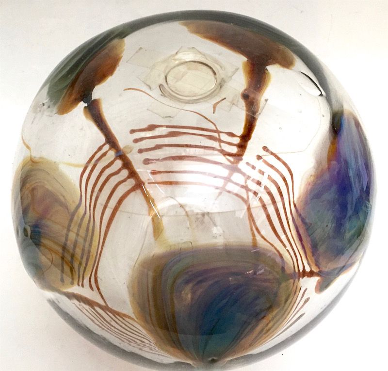 Paedra Peter Bramhall studio art glass sphere sculpture, Vermont