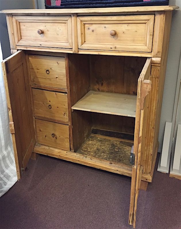 Antique pine double door cupboard