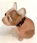 Westmoreland French bulldog molded pink glass figurine