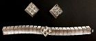 Vintage silver and crystal costume bracelet and earrings set