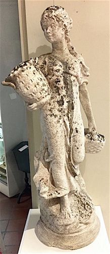 Antique marble garden statue of goddess Pomona