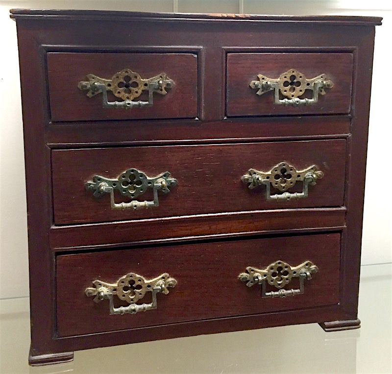 English miniature Victorian mahogany chest