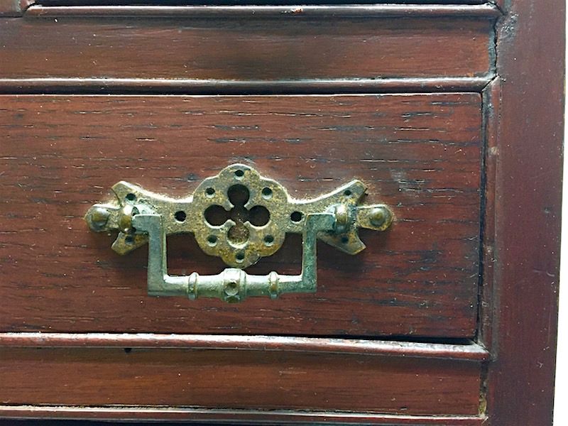 English miniature Victorian mahogany chest