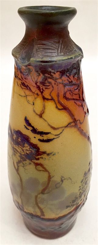 Jean Barol BACS French art pottery scenic vase