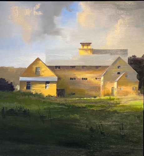 Paul Stone painting - Yellow Barns, E. Montpelier, Vermont