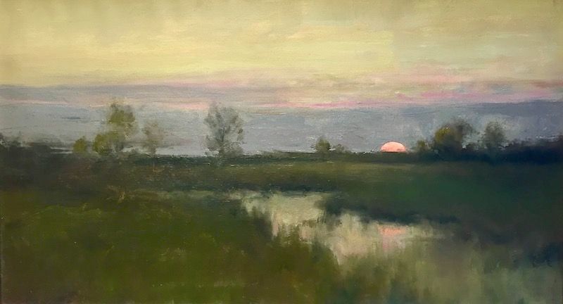 Dennis Sheehan painting - Sunset Reflected Over a Marsh