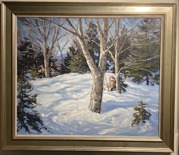 Eric Tobin landscape painting - Winter Birches, Vermont