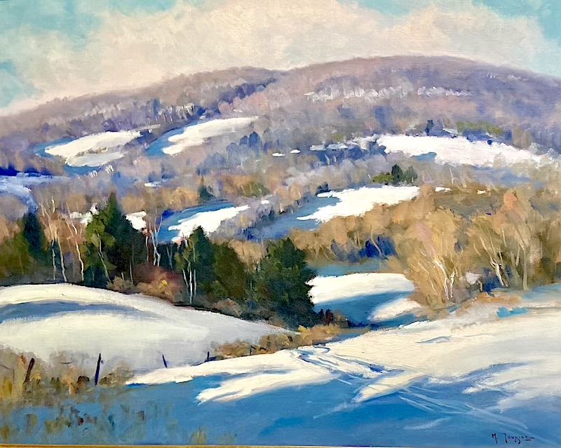 Mark Tougias Vermont Winter Hills painting