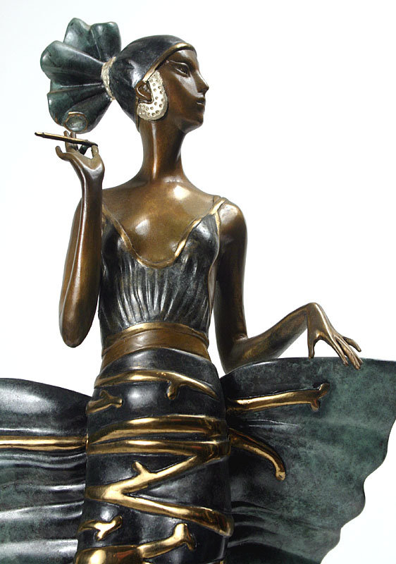 Erte Femme Fatale bronze sculpture, Russian/ French