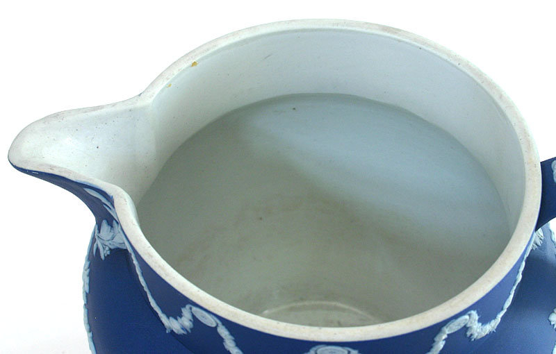 Wedgwood dark blue Jasperware dip jug pitcher, c.1900