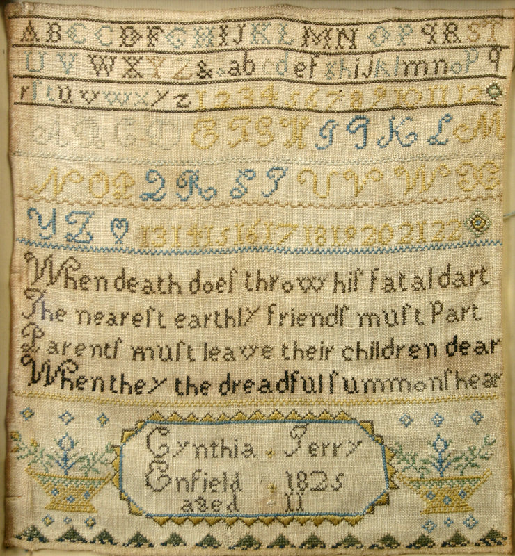 New Hampshire sampler, Enfield, NH, dated 1825