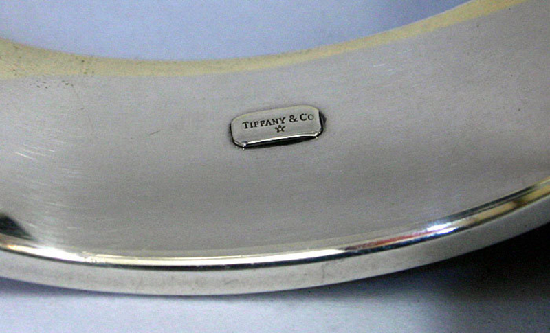 Tiffany sterling silver &amp; gold star bangle bracelet