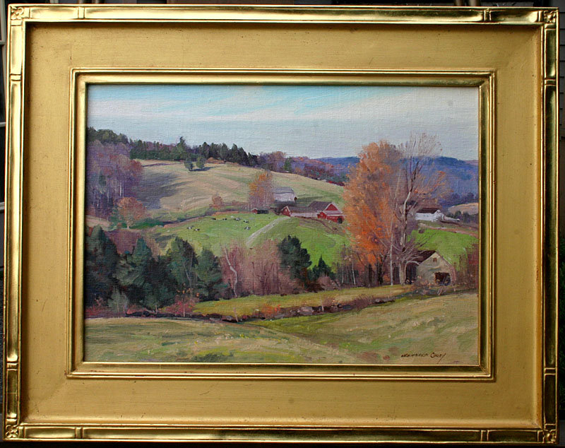 Bernard Corey autumnal painting in Goodnow frame