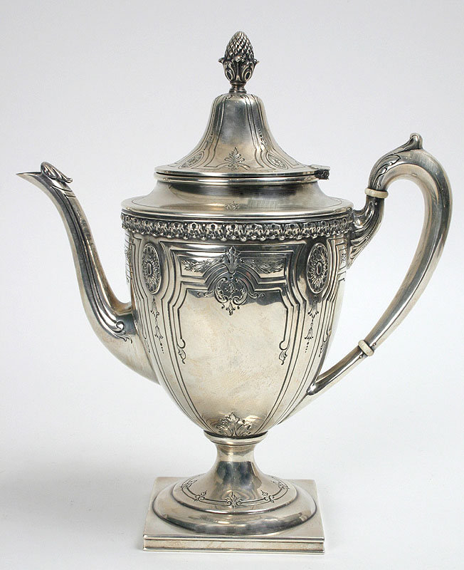J.E. Caldwell sterling silver coffee pot, Victorian