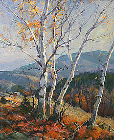 Emile Gruppe painting of Afternoon Birches