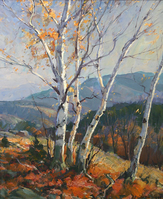 Emile Gruppe painting of Afternoon Birches